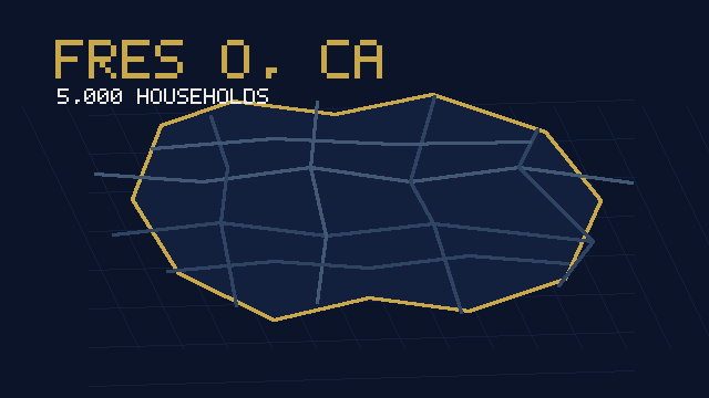 Map of Fresno CA delivery area &mdash; 5,000 households